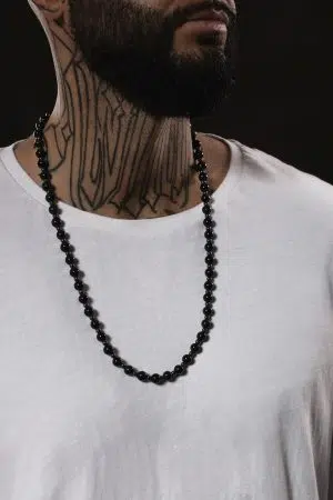 Korálkový náhrdelník pro muže Obsidián & Hematit
