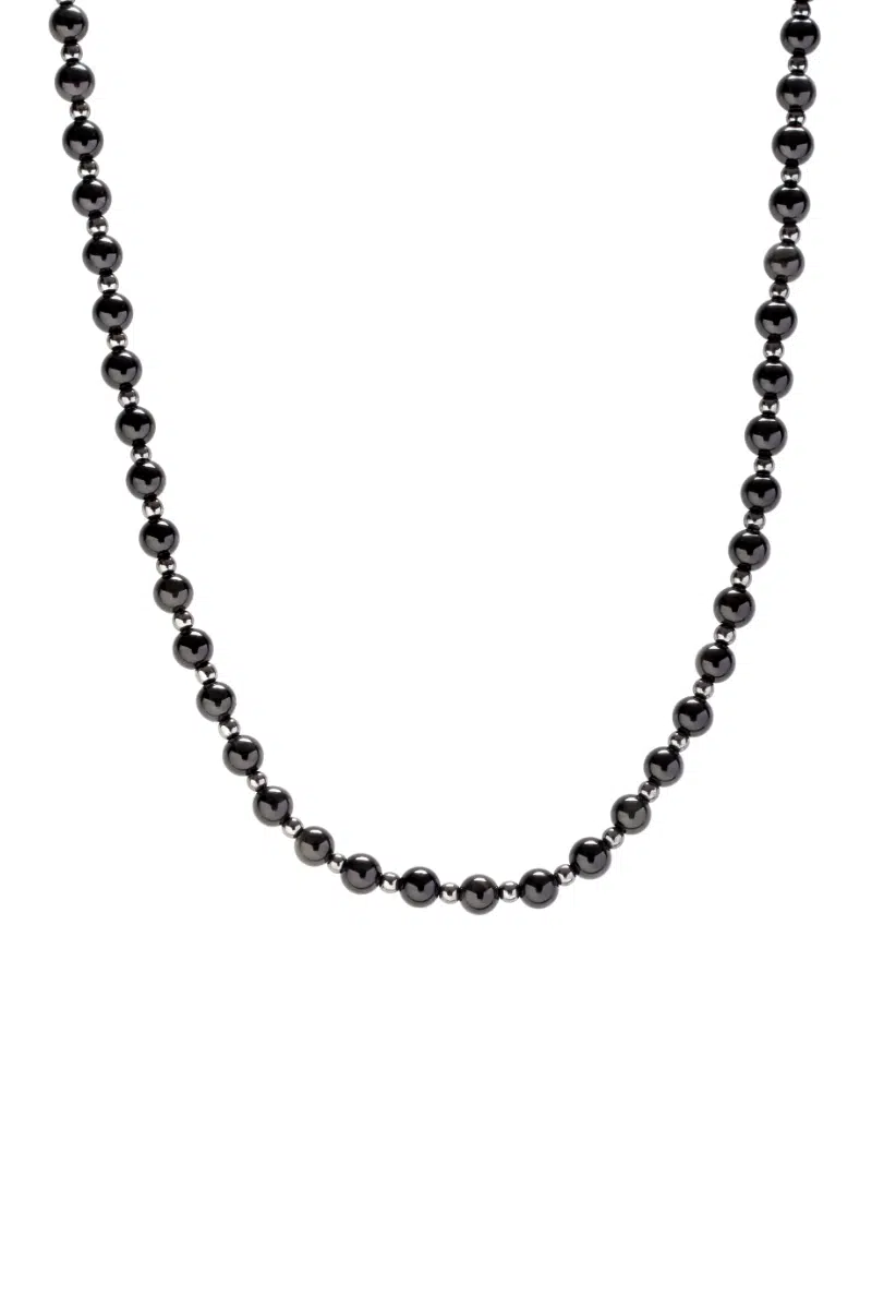 Korálkový náhrdelník pro muže Obsidián & Hematit