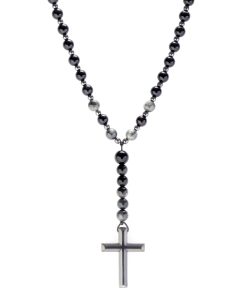 Růženec pánský náhrdelník Hematit a Obsidián