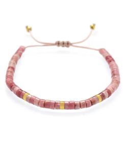 Dámský náramek Růžový rodonit Rondel