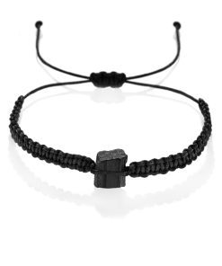 Pánský macrame náramek s černým turmalínem