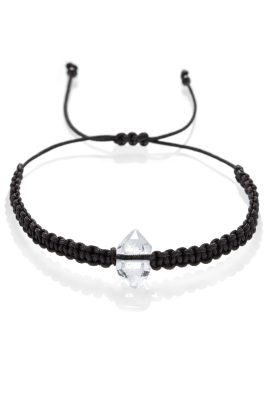 Pánský macrame náramek s křišťálem Herkimer