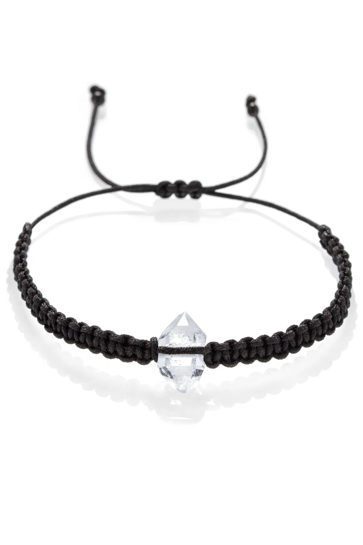 Pánský macrame náramek s křišťálem Herkimer