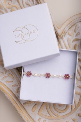 Květinový náramek Růžový turmalín – Fleur Eterna