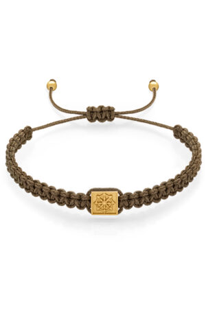Pánský macrame náramek se zlatým symbolem Dharma