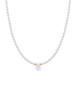 Perlový náhrdelník s měsíčním kamenem