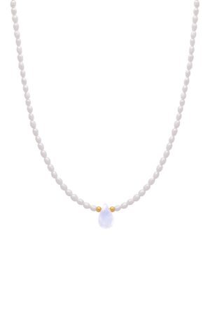 Perlový náhrdelník s měsíčním kamenem