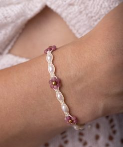 Květinový náramek Růžový turmalín – Fleur Eterna