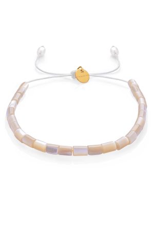 Dámský náramek z béžové perleti – válečky