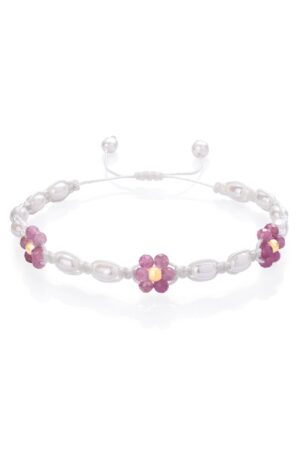 Květinový náramek Růžový turmalín – Fleur Eterna