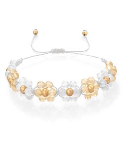 Náramek s květy z Citrínu a Měsíčního kamene – Fleur Eterna