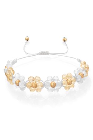 Náramek s květy z Citrínu a Měsíčního kamene – Fleur Eterna
