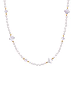 Perlový náhrdelník s čtyřlístky