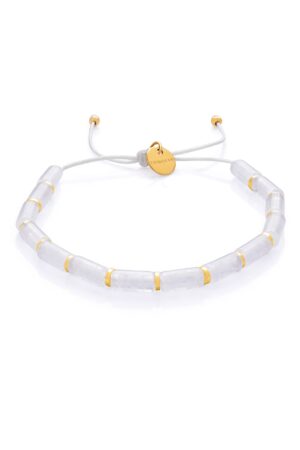 Dámský náramek z mléčného křišťálu – válečky