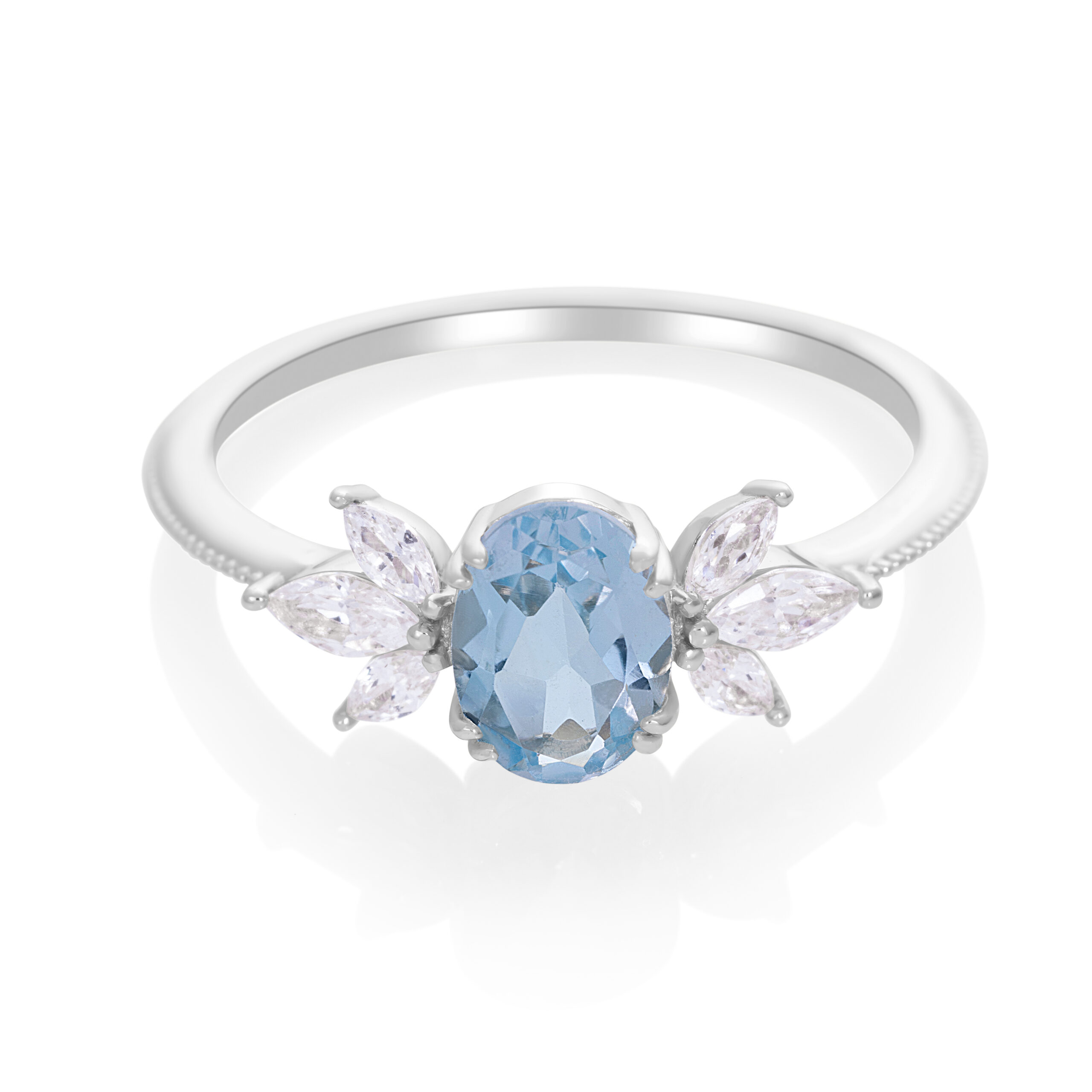 Dámský prsten Modrý topaz Azura – stříbrný