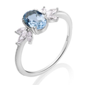 Dámský prsten Modrý topaz Azura – stříbrný