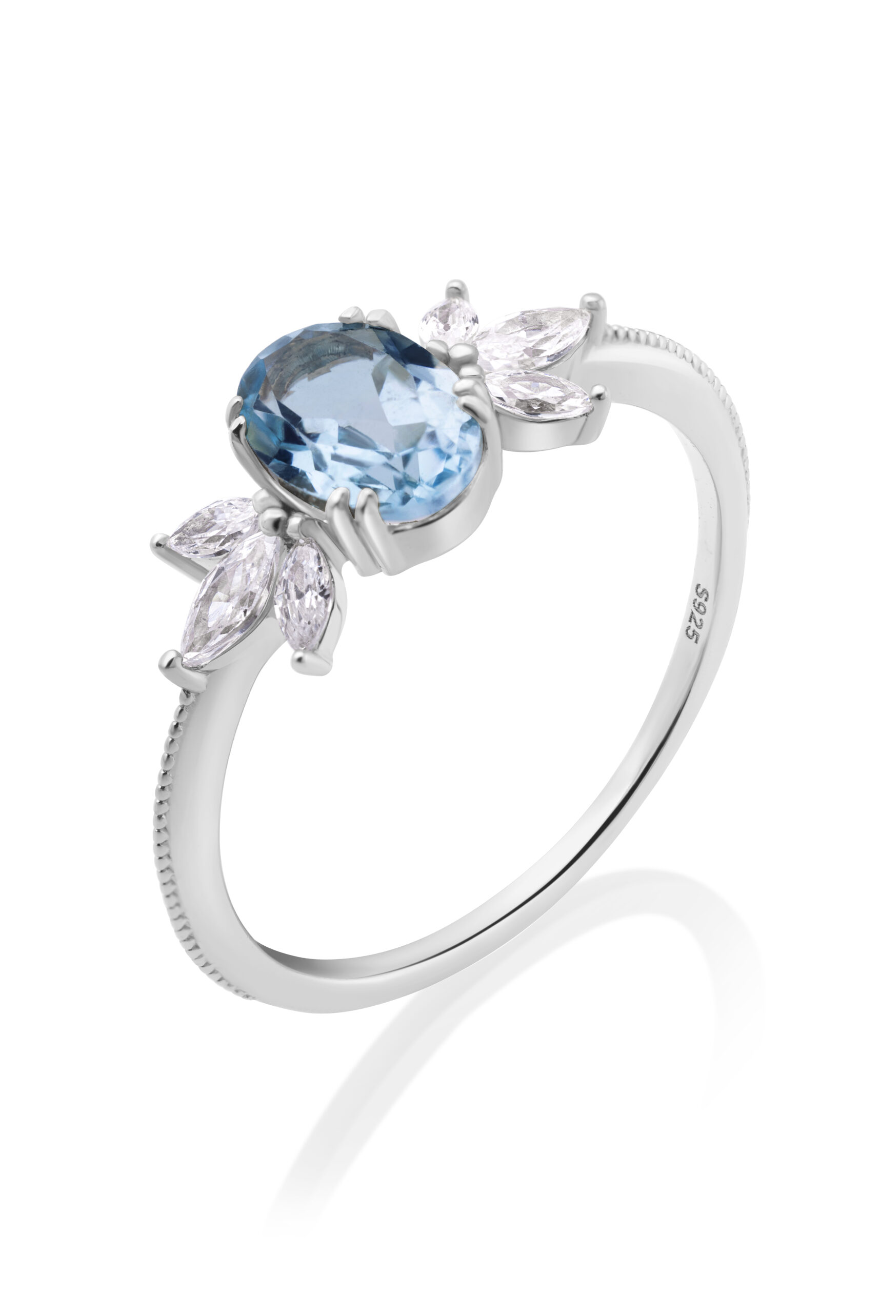 Dámský prsten Modrý topaz Azura – stříbrný